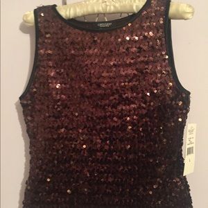Karen Kane Brown Sequin Top